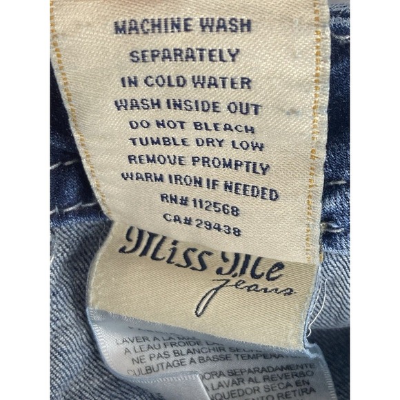 Miss Me Jeans Women's Bootcut Blue Raw Hem Size 27 (Modified‎ Length) - Picture 14 of 15